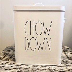 Rae Dunn CHOW DOWN dog food canister tin